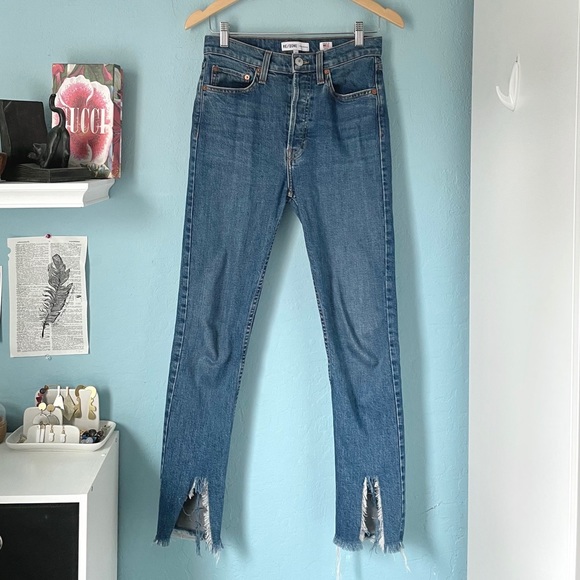 re/done levis forever rinse raw hem straight 27 - Picture 1 of 7